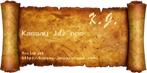 Kassay János névjegykártya