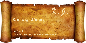 Kassay János névjegykártya